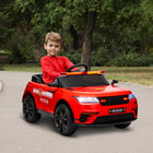 Qaba - Voiture de police électrique 12V pour enfants avec télécommande - rouge-Batterie 12V/7Ah fonctionne jusqu'à 60 minutes avec une charge complète 