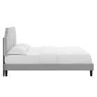 Modway - Sienna Performance Velvet Lit plateforme Queen, Gris clair-Système de soutien en lattes de bois