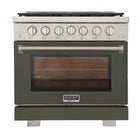 Kucht - 36 po Série KFX-X Cuisinière Pro Style au gaz naturel - Acier inoxydable/Vert olive-Nouveaux brûleurs true simmer pour une cuisson délicate à basse température
