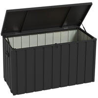 Outsunny boîte de rangement de terrasse 119 gallons avec roues et poignées-Capacité de 450L : une grande et spacieuse boîte de rangement extérieure
