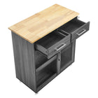 Modway - Culinary Chariot de cuisine avec barre à serviettes, Charbon naturel-9
