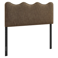 Modway - Athena Rayé Tissu tapis Tête de lit King Size, Bande de Terre-Rembourrage en tissu semblable au lin