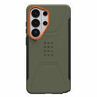 UAG - Étui Civilian rugged avec aimants pour Samsung Galaxy S26 Ultra, Olive Drab/Orange-Maintenant écologique / Fabriqué à partir de matériaux recyclés