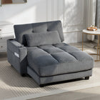 HOMCOM - Chaise lounge-lit surdimensionnée rembourrée 58 po - gris foncé-Deux unités peuvent être combinées pour créer un canapé-lit confortable pour les invités de nuit 