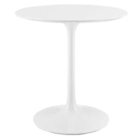 Modway - Lippa Rond de 28 po Bois Table à manger, Blanc-Table à manger moderne
