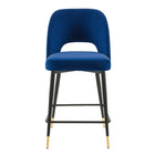 Modway - Rouse Performance Velvet Tabouret de comptoir - Marine-Pattes écartées et effilées