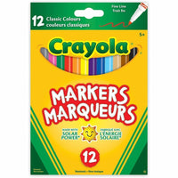 Crayola - Marqueur lavable - Pointe fine - Paquet de 12-La pointe fine est idéale pour tracer des contours, écrire et dessiner
