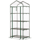 Outsunny serre portable 28 po L x 20 po l x 63 po H avec 4 étagères, transparent-Tube en acier de haute qualité et PVC avec une construction solide, robuste et durable  
