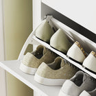 HOMCOM - Armoire à chaussures avec 2 tiroirs rabattables au design étroit - blanc-Kit anti-basculement inclus pour plus de stabilité et de sécurité 