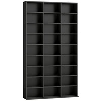 HOMCOM - Armoire de rangement multimédia à 9 niveaux - 68.9 po H - noir-Grande capacité de stockage pouvant contenir 835 CD ou 500 DVD sans effort