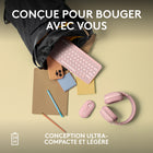 Logitech - Pebble Mouse 2 M350s fine sans fil Bluetooth, portable, légère, boutons personnalisables - Rose-Un choix de conception que vous apprécierez: les pièces en plastique de la souris Bluetooth Pebble Mouse 2 M350s contiennent au moins 58% de plastique certifié recyclé post-consommation
