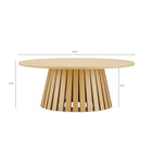 Manhattan Comfort - Ensemble de 2 tables basses et d’appoint Layla modernes - Chêne naturel-Base conique à lattes unique offrant stabilité et touche moderne