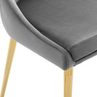Modway - Viscount Accent moderne Performance Velvet Chaise à manger - Gris-Capacité du poids de la chaise : 300 lbs.