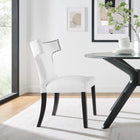Modway - Curve Tissu Chaise à manger - Blanc-Rembourrage en mousse dense