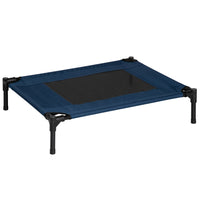 PawHut - Lit pour chien surélevé, couchette surélevée pour chiens de taille M, intérieur/extérieur, 30 po L x 24 po l x 7 po H, bleu-Le lit surélevé garde votre animal au frais en été et l’isole du sol froid en hiver 