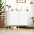 HOMCOM - Buffet 47,2 po L, meuble de rangement - blanc-L’étagère réglable à 3 niveaux s’adapte à différentes hauteurs d’objets 