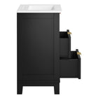 Modway - Dixie 24" Solide Vanette de salle de bain - Noir Blanc-Assemblée requise