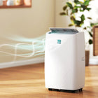 HOMCOM - climatiseur portable 14000 BTU avec déshumidificateur et ventilateur - blanc-Les pales d’air à oscillation automatique répartissent l’air frais de manière homogène 