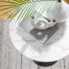 Modway - Lippa Rond de 20 po Faux marbre Table d’appoint - Noir Blanc-Tampon feutre non marquant