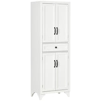 HOMCOM - Armoire de cuisine 67 po avec portes et étagères - blanc-Design moderne et simple avec portes shaker et accents antiques qui rehaussent la décoration de toute pièce 