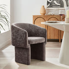 Modway - Verity Barrel Back Chenille Fauteuil à manger - Marron chocolat-Glissières de plancher sans marquage