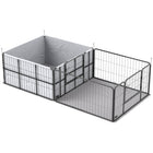 PawHut - Boxe de mise bas 7 panneaux pour chiens avec alèses-Sept panneaux, se transforme d'une caisse de mise bas en parc pour animaux