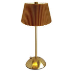 Xtricity - Lampe de table tactile LED portable La Boca - Or-Corps de lampe en métal avec abat-jour plaqué tissu pour un style décoratif