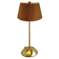 Xtricity - Lampe de table tactile LED portable La Boca - Or-Corps de lampe en métal avec abat-jour plaqué tissu pour un style décoratif