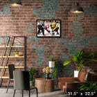 Sidney Crosby and Nathan MacKinnon Faceoff sur toile - Toile encadree - 31" x 22"-Sous licence officielle de la LNH et de l'AJLNH