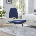 Modway - Ponder Performance Velvet Chaise longue - Marine-Rembourrage en mousse dense pour le confort
