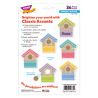 TREND enterprises - Ensemble d'accessoires classiques Nichoirs de jardin - Paquet de 36-Découpé avec du papier cartonné durable. 6 couleurs, 6 de chaque, pour 36 par paquet
