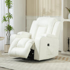 HOMCOM - Fauteuil de massage 8 points pour salon - blanc crème-Assise large et très rembourrée, mousse haute densité avec système de ressorts ensachés pour une expérience confortable