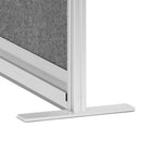 Luxor - Mur modulaire 53 x 70 - Cadre gris large, fenêtre givrée, tableau blanc, PET gris frais-Indice NRC supérieur à 0,85 pour le contrôle du son