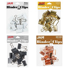 JAM Paper - Assortiment de pinces à baguette colourées - moyennes - 1 1/4 po (32 mm) - couleurs professionnelles assorties - 60 pinces/paquet-Couleurs professionnelles assorties (Blanc, Or, Or Rosé, Gris)