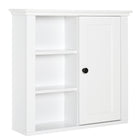HOMCOM - Armoire murale de salle de bain moderne - blanc-Conception murale permettant une utilisation efficace de l’espace mural