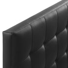 Modway - Lily Vinyle rembourré Tête de lit Queen, Noir-Cadre en panneaux de fibres et contreplaqué