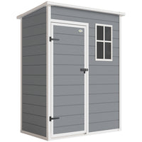Outsunny - abri de jardin extérieur 5 x 3 pi avec plancher-Fabriqué en plastique résine de polypropylène avec renfort en acier pour une durabilité accrue  
