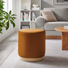 Modway - Tilden Velours rond de performance de 16" Rembourré Ottoman - Rouille naturelle-Rembourrage en mousse dense