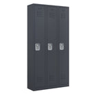 Ceha - Série RH, batterie de 3, casier 1 niveau avec aérations à persiennes, poignée encastrée - gris graphite-Construction en acier de qualité commerciale avec revêtement poudre