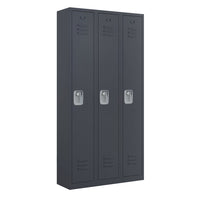 Ceha - Série RH, batterie de 3, casier 1 niveau avec aérations à persiennes, poignée encastrée - gris graphite-Construction en acier de qualité commerciale avec revêtement poudre
