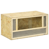 PawHut - Terrarium pour reptiles, avec portes coulissantes transparentes - 31,5 po x 16 po x 16 po-Les panneaux en maille respirante assurent une bonne ventilation de cette cage 