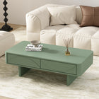 Manhattan Comfort - Table basse moderne Ella 120 cm - Vert sauge-Comprend 2 tiroirs à extension totale et 1 grande étagère ouverte