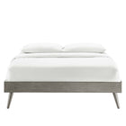 Modway - Margo Bois Cadre de lit plateforme Queen, Gris-Capacité de poids : 600 lb