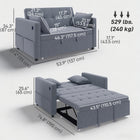 HOMCOM - Canapé-lit gigogne avec port USB et dossier réglable - gris foncé-Les ports USB-A et USB-C permettent de recharger facilement vos appareils 