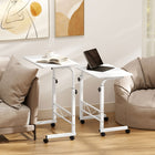 HOMCOM - Bureau debout mobile à hauteur réglable - 23,5 po L x 15,75 po l x 30,75 po H - blanc-Fabriqué avec un cadre en acier solide et des panneaux de particules 