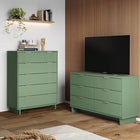 Manhattan Comfort - Granville commode moderne et double commode - vert sauge - ensemble de 2-Recommandé pour les téléviseurs jusqu'à 50 pouces