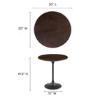 Modway - Lippa Rond de 20 po Bois Table d’appoint - Black Cherry-Placage en grain de bois et plateau de table en MDF