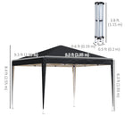 Outsunny - Tente gazébo pliante d'extérieur 10 pi l x 10 pi L - Noir-Convient pour les réunions de famille, barbecues ou autres activités en plein air