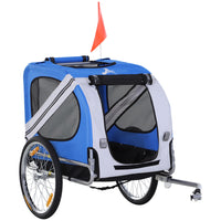 Aosom - Remorque de vélo pour chien, chariot pour animaux, wagon porte-bagages pour vélo, accessoire de voyage avec 3 entrées, grandes roues, blanc-Une excellente remorque à vélo pour faire du vélo ou du shopping avec vos amis à fourrure 