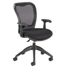 Nightingale - MXO Chaise de conférence à dossier moyen - Noir-Accoudoirs à hauteur fixe conçus pour s'adapter sous n'importe quelle table de hauteur standard
